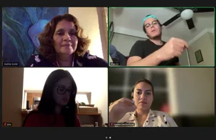 Encuentro virtual con participantes por videollamada